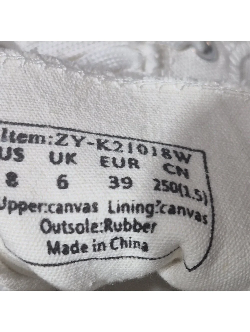 Obtaom Women's Canvas Lace Up High Top Sneaker Size 8 White